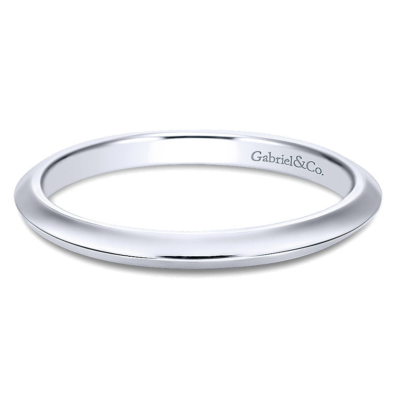 Wedding Band 14k White Gold Straight