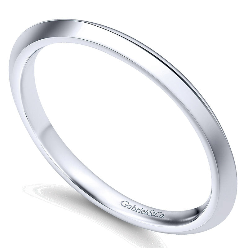 Wedding Band 14k White Gold Straight