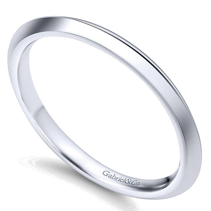 Wedding Band 14k White Gold Straight