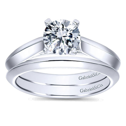 Wedding Band 14k White Gold Straight
