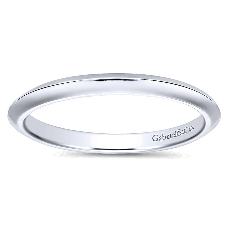 Wedding Band 14k White Gold Straight