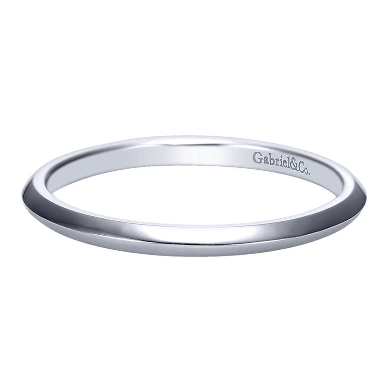Wedding Band 14k White Gold Straight