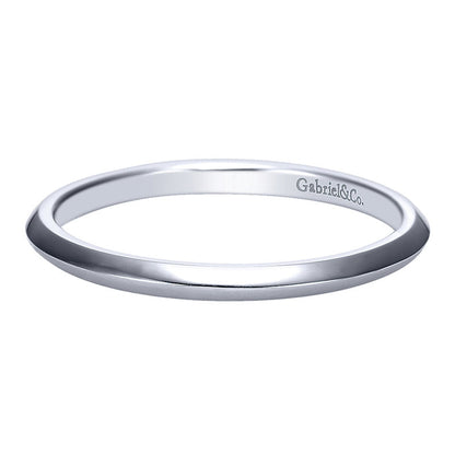Wedding Band 14k White Gold Straight