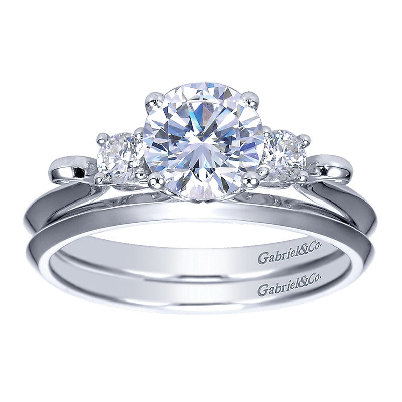 Wedding Band 14k White Gold Straight
