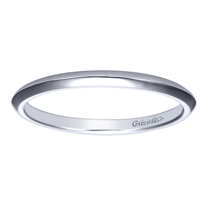 Wedding Band 14k White Gold Straight