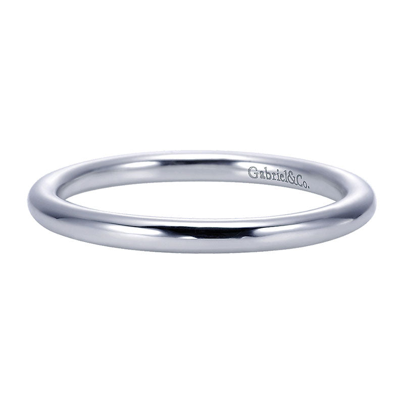 Wedding Band 14k White Gold Straight
