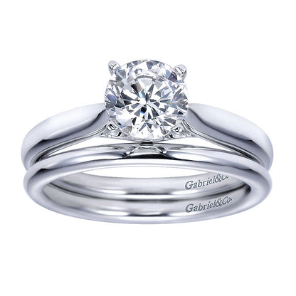 Wedding Band 14k White Gold Straight