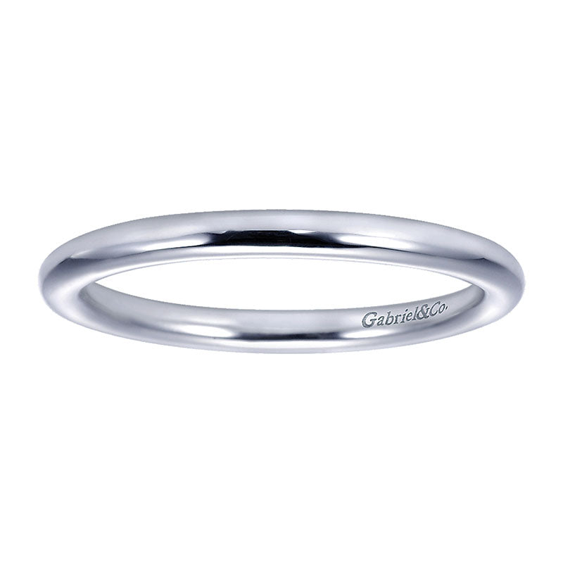 Wedding Band 14k White Gold Straight
