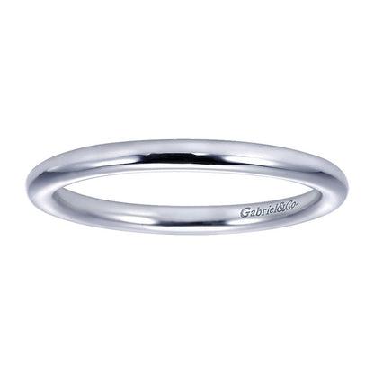 Wedding Band 14k White Gold Straight