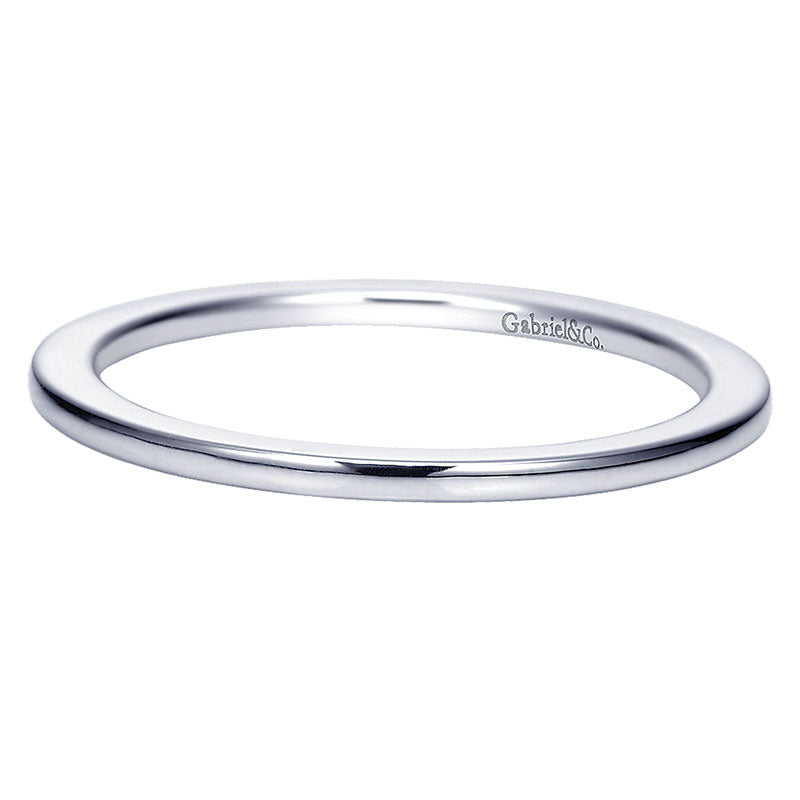 Wedding Band 14k White Gold Straight