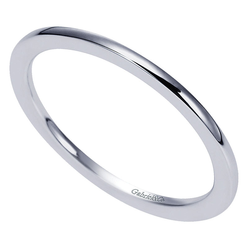 Wedding Band 14k White Gold Straight