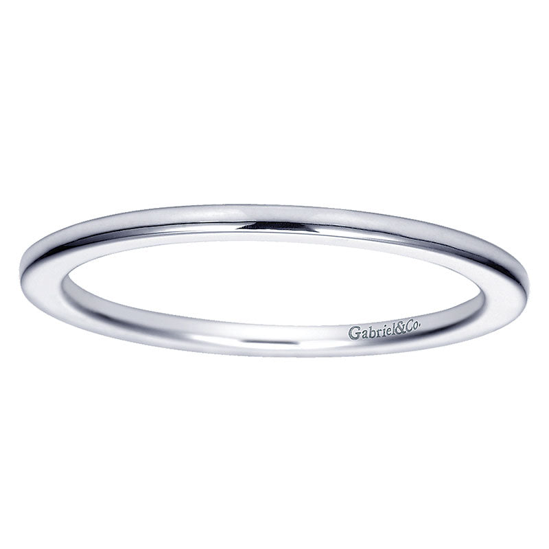 Wedding Band 14k White Gold Straight