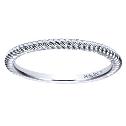 Wedding Band 14k White Gold Straight