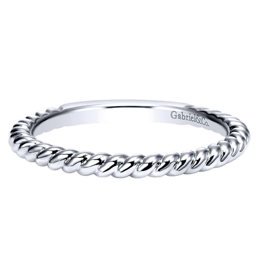 Wedding Band 14k White Gold Straight