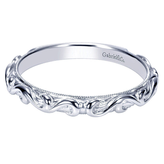 Wedding Band 14k White Gold Straight