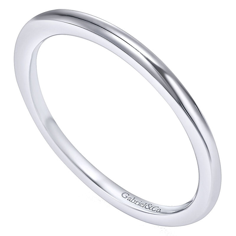 Wedding Band 14k White Gold Straight