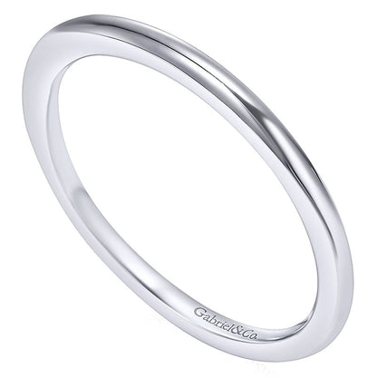 Wedding Band 14k White Gold Straight