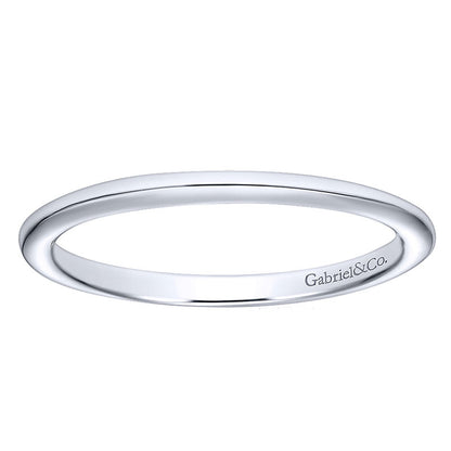 Wedding Band 14k White Gold Straight