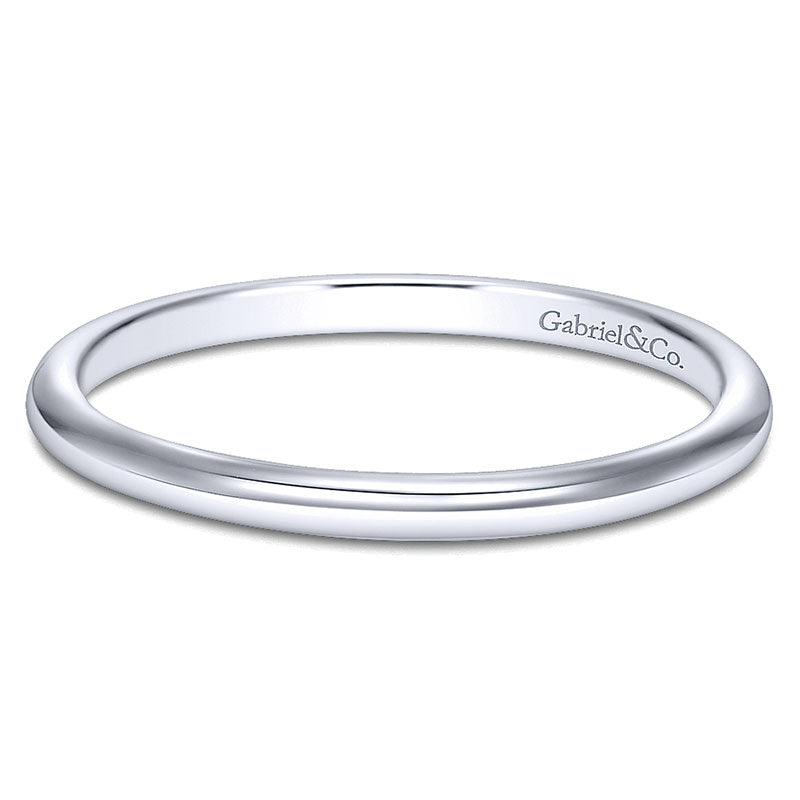 Wedding Band 14k White Gold Straight