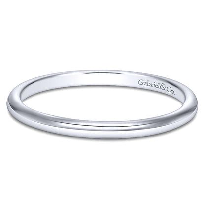 Wedding Band 14k White Gold Straight