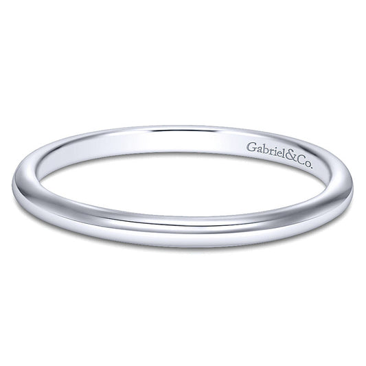 Wedding Band 14k White Gold Straight