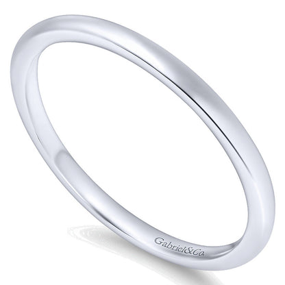 Wedding Band 14k White Gold Straight