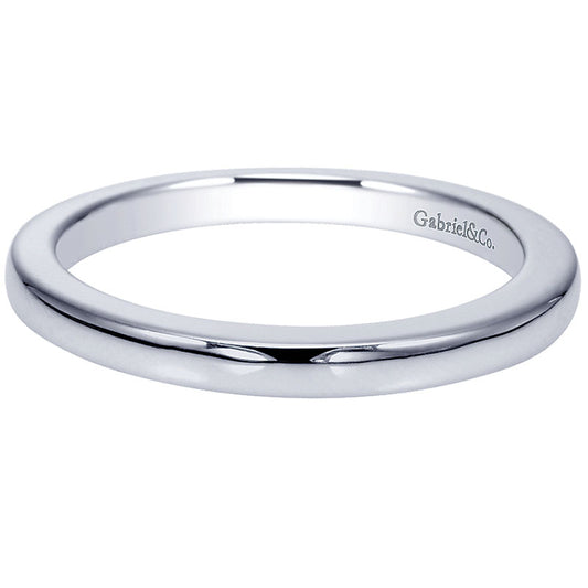 Wedding Band 14k White Gold Straight