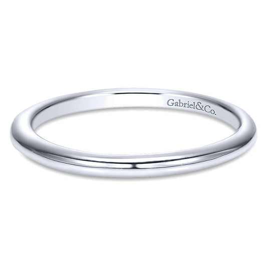 Wedding Band 14k White Gold Straight