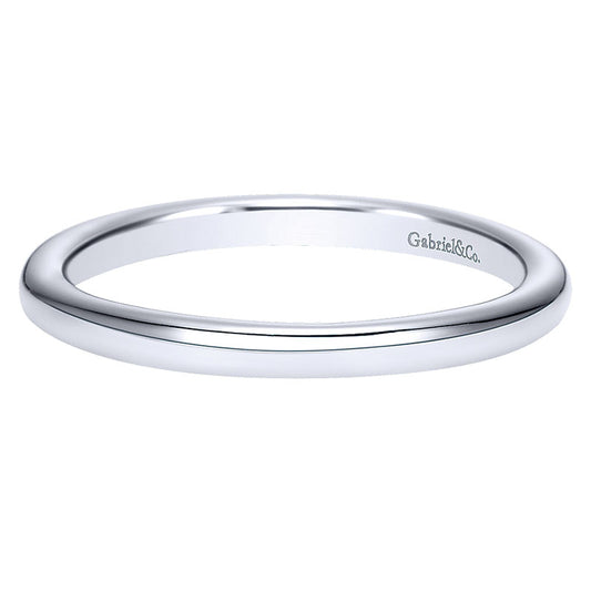 Wedding Band 14k White Gold Straight