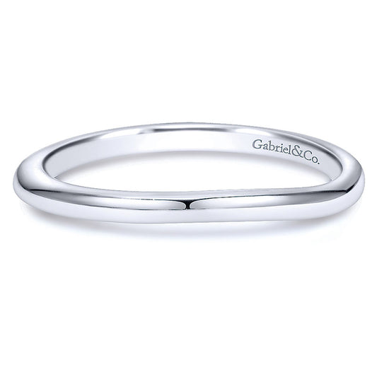 Wedding Band 14k White Gold Straight