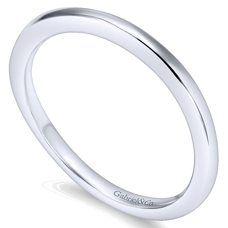 Wedding Band 14k White Gold Straight
