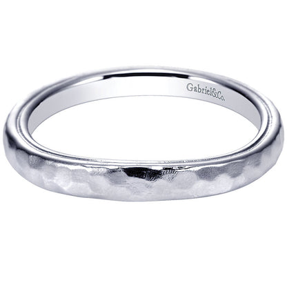 Wedding Band 14k White Gold Straight