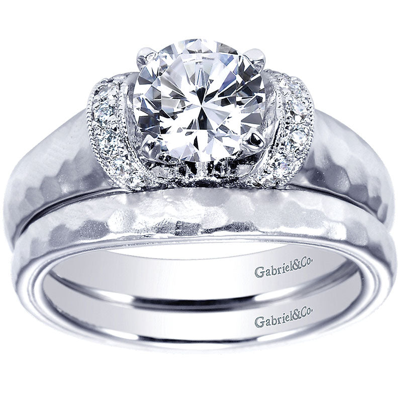 Wedding Band 14k White Gold Straight