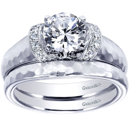Wedding Band 14k White Gold Straight