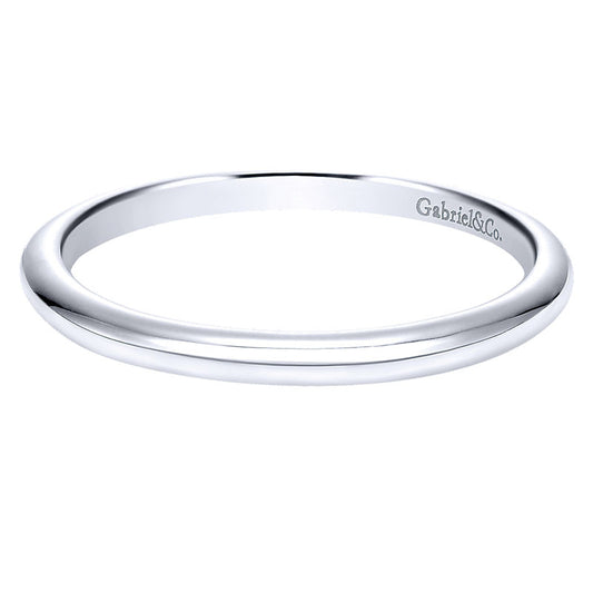 Wedding Band 14k White Gold Straight