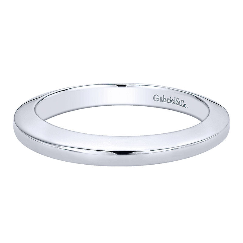 Wedding Band 14k White Gold Straight