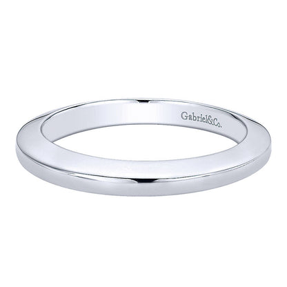 Wedding Band 14k White Gold Straight