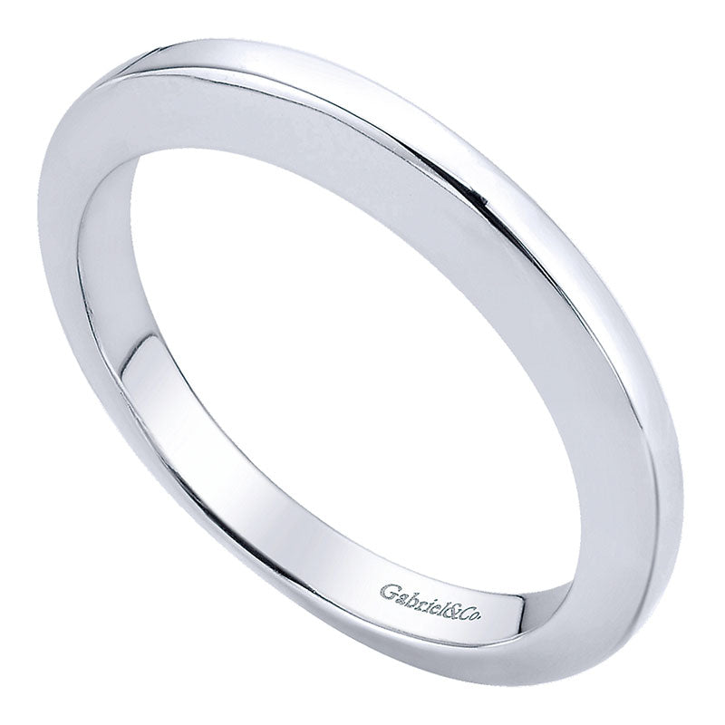 Wedding Band 14k White Gold Straight