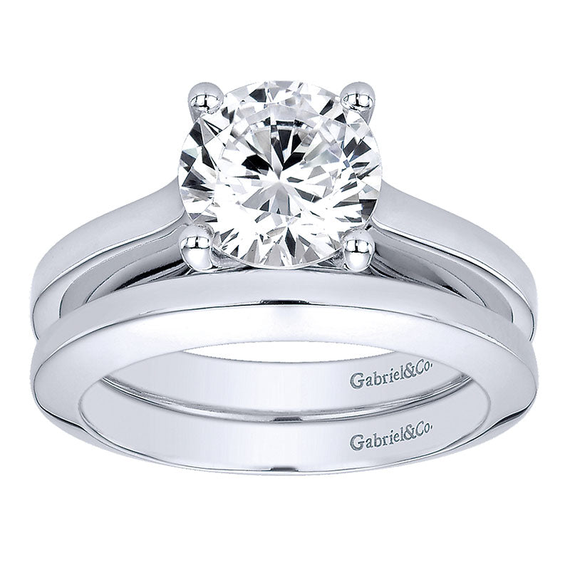 Wedding Band 14k White Gold Straight