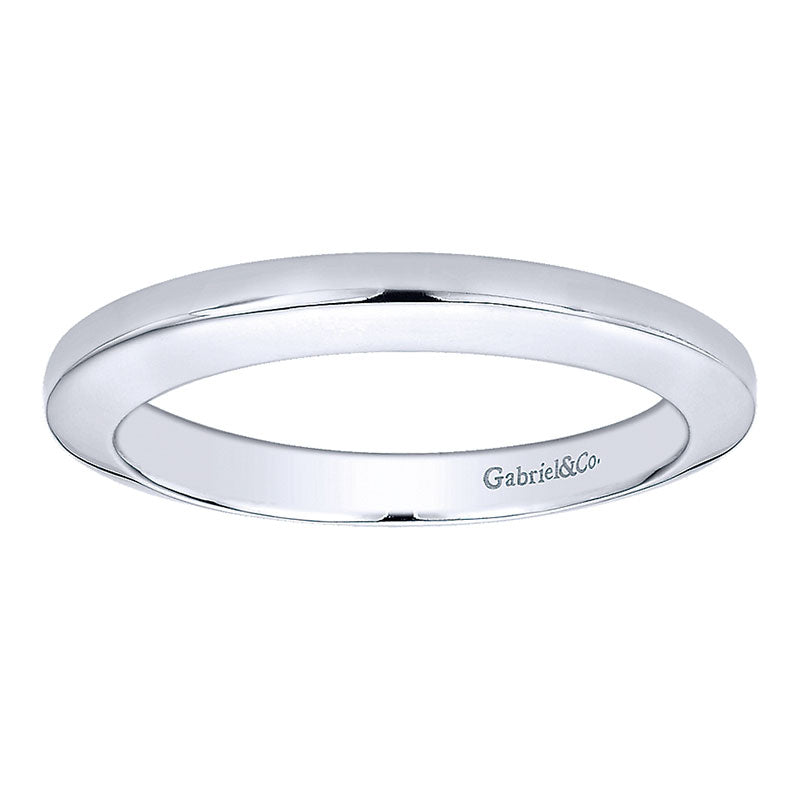 Wedding Band 14k White Gold Straight