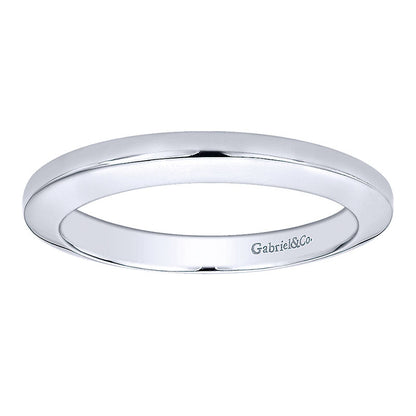 Wedding Band 14k White Gold Straight