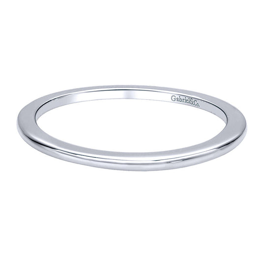 Wedding Band 14k White Gold Straight
