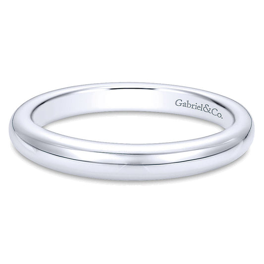 Wedding Band 14k White Gold Straight