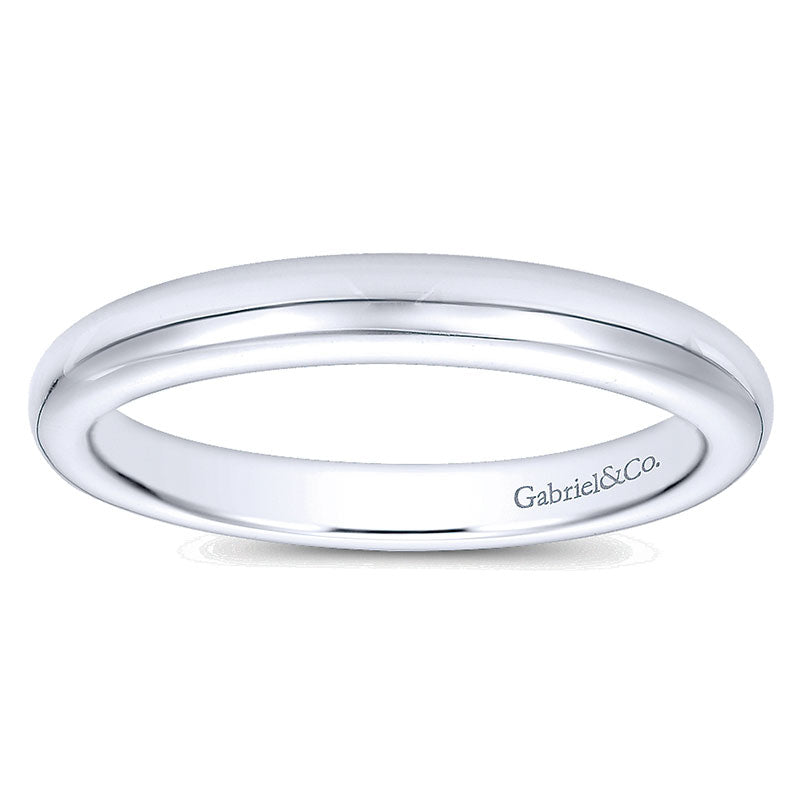Wedding Band 14k White Gold Straight