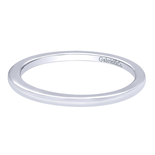 Wedding Band 14k White Gold Straight