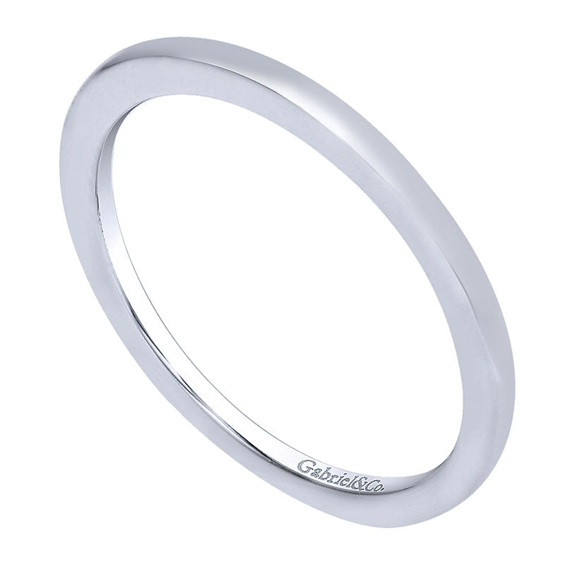 Wedding Band 14k White Gold Straight