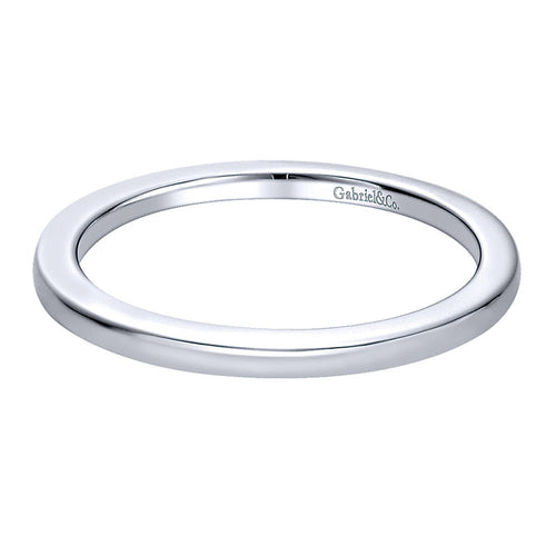 Wedding Band 14k White Gold Straight