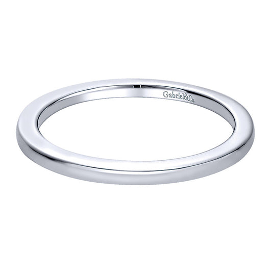 Wedding Band 14k White Gold Straight