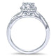 14K White Gold Twisted Shank Diamond Halo 14K White Gold Engagement Ring ER11828R3W44Jj