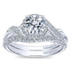 14K White Gold Twisted Shank Diamond Halo 14K White Gold Engagement Ring ER11828R3W44Jj